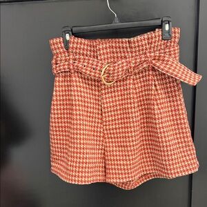 Flying Tomato Rust Tweed High Waist Shorts